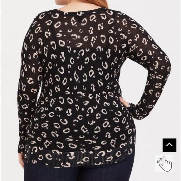 Torrid Leopard Cheetah Print‎ Lightweight Long Sleeve Pullover Tunic Sweater 2X - Picture 2 of 10